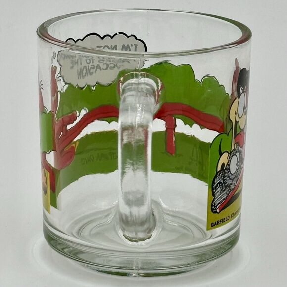 Vintage Garfield with Odie Characters McDonalds Glass Cup Mug 1980 Jim Davis - Picture 4 of 9